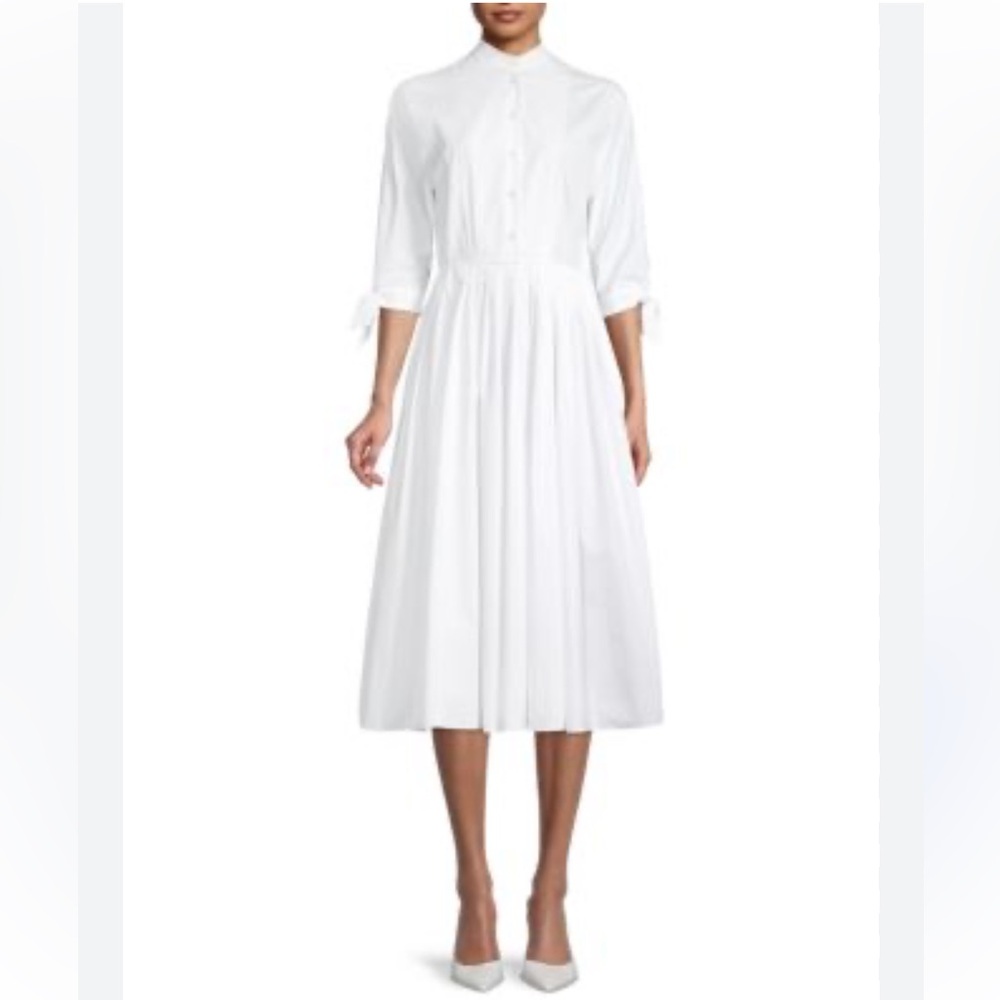 Ivanka Trump Pleated Button-Front Midi Dress Sz 10